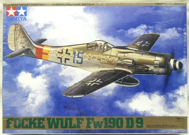 Tamiya 1/48 Focke-Wulf FW-190 D-9 - 4/JG301 Straubing Bavaria 1945 / Stab/JG4 Rhein-Main Spring 1945 / Lt. Teo Nibel 10/JG54 Belgium January 1 1945 - (FW190D9), 61041-1800 plastic model kit